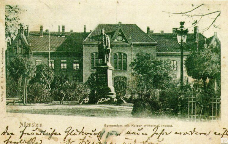 Historische Postkarte von Allensteins ältster Schule, heute das Adam-Mickiewicz-Lyzeum (Allensteiner Nachrichten, 24.3.2025, S. 6)