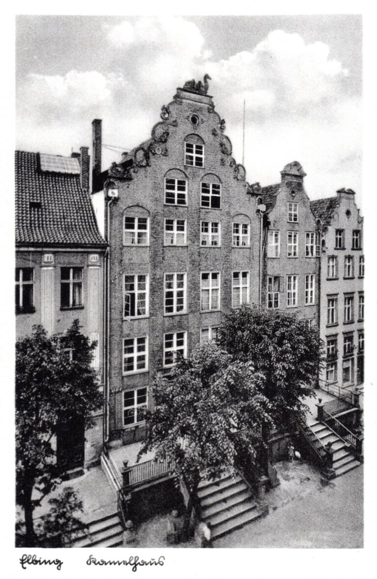 Vorkriegspostkarte des Hauses mit dem Kamel in Elbing (Pfarrer Gundel)