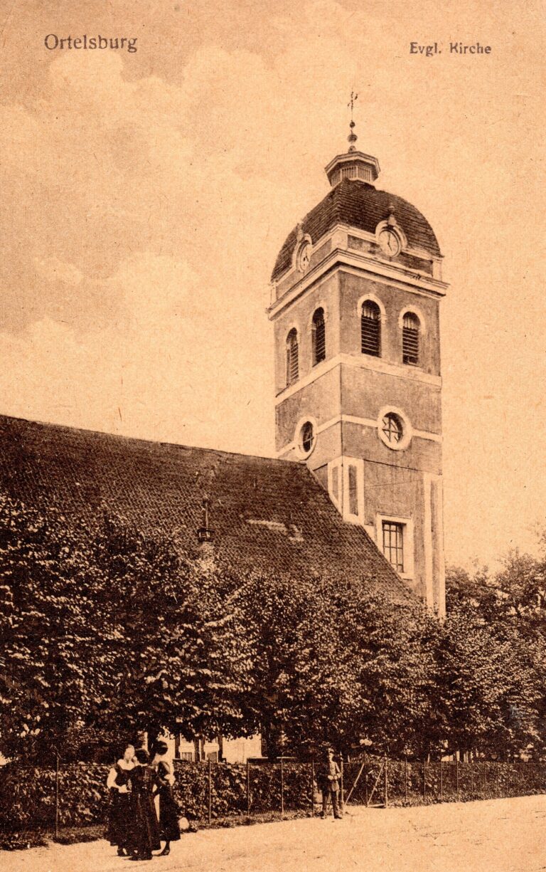 Vorkriegsansicht der ev. Kirche in Ortelsburg (Pfarrer Gundel)