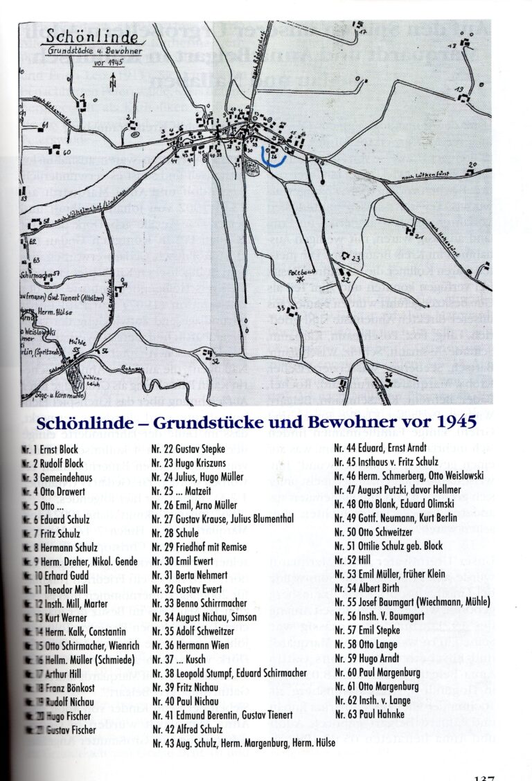 Plan von Schönlinde (Heimatblatt Heiligenbeil Mai 2025)