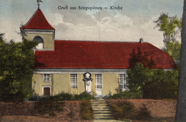 Vorkriegsansicht der Kirche in Szirgupönen (Pfarrer Gundel)