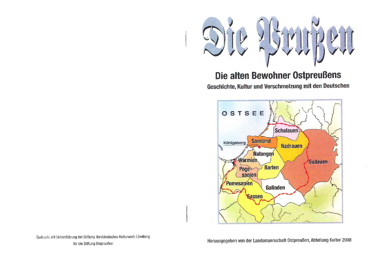 Die Prußen und ihre Gaue (Landsmannsch, Opr) Königsberg Prussen Gaue