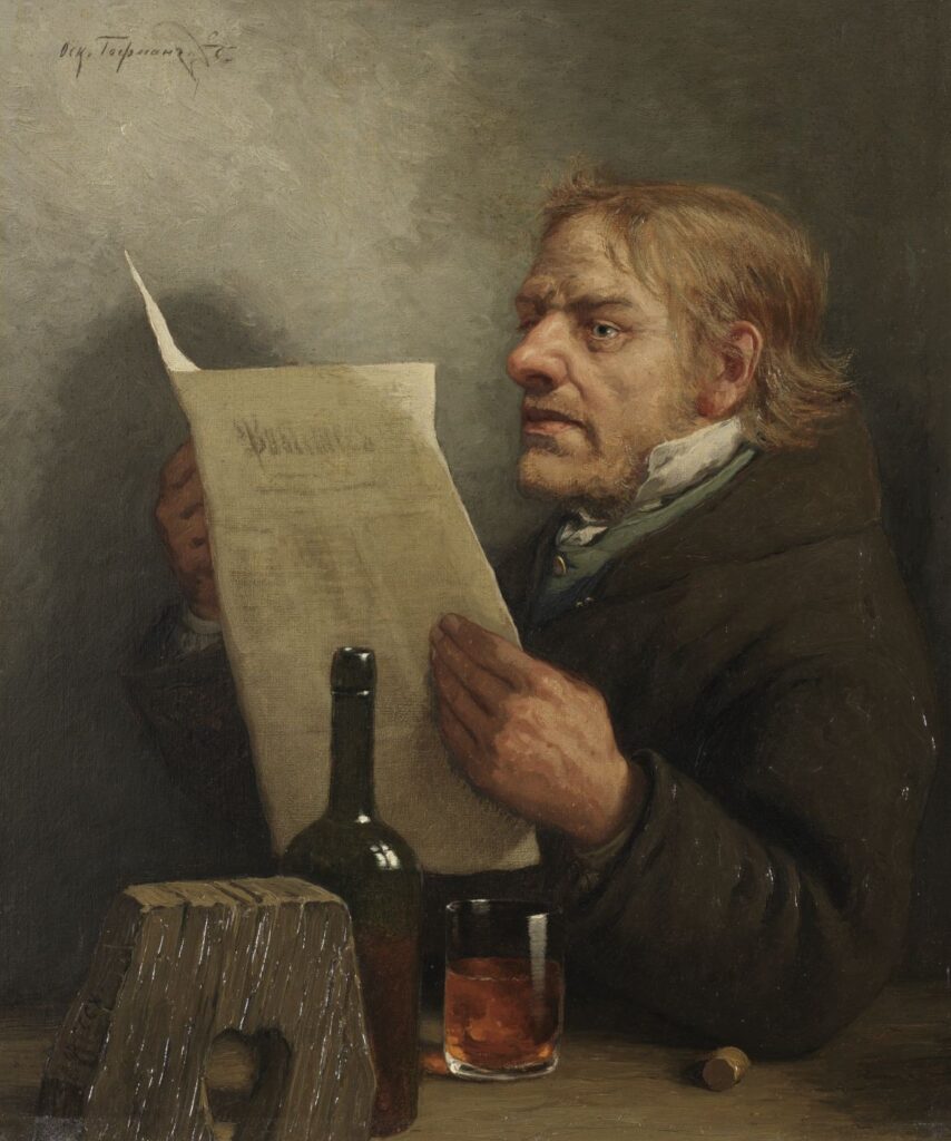 Oskar Hoffmann: Ajalehte lugev mees (Zeitung lesender Mann), 1902 (© Estnisches Kunstmuseum)